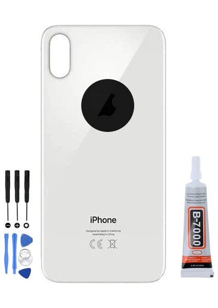 Iphone Xs Uyumlu Beyaz Arka Pil Kapağı Batarya Kapağı Yapışkan Hediyeli