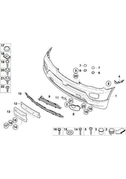 X5 E53 2003-2006 Için 51117116667 1 Çift Ön Lr Tampon Kapağı (Yurt Dışından) indirimleri