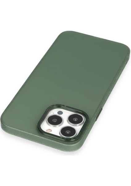 iPhone 13 Pro Max Kılıf Modos Metal Kapak - Koyu Yeşil - NFND8845-9356