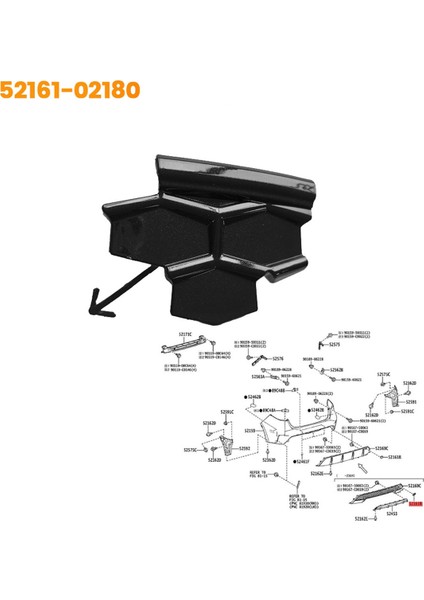 Araba Arka Tampon Çekme Kancası Göz Kapağı Kapağı 52161-02180 (Yurt Dışından) modelleri