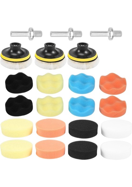 25 Paket 3 Inç Parlatma Pedleri M10 Matkap Adaptörü ile Bileşik (Yurt Dışından)