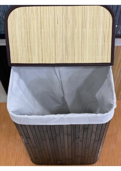Katlanabilir Kirli Çamaşır Sepeti Bambu Dikdörtgen Kahverengi Katlanabilir Kirli Çamaşır Sepeti Dikdörtgen 50 x 70 cm Büyük Boy fiyatları