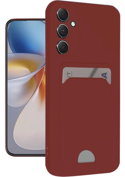 Samsung Galaxy A16 5g Kılıf Kelvin Kartvizitli Silikon - Bordo - NFND3756-5292