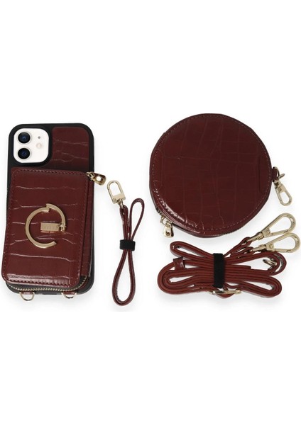 iPhone 11 Kılıf Ermes Kapak - Bordo - NFND5727-2860
