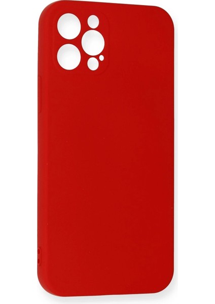 iPhone 12 Pro Max Kılıf Nano Içi Kadife Silikon - Kırmızı - NFND5949-4922