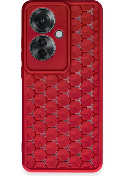 Oppo Reno 11F Kılıf Petek Silikon Kapak - Kırmızı - NFND9697-8654