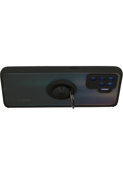 Oppo Reno 5 Lite Kılıf Montreal Yüzüklü Silikon Kapak - Siyah - NFND1037-2430 modelleri