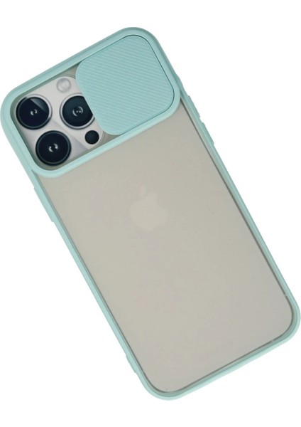 iPhone 13 Pro Max Kılıf Palm Buzlu Kamera Sürgülü Silikon - Turkuaz - NFND1019-6830 modelleri
