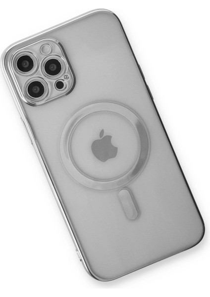 iPhone 12 Pro Max Kılıf Magneticsafe Lazer Silikon - Gümüş - NFND9582-9703 fırsatları