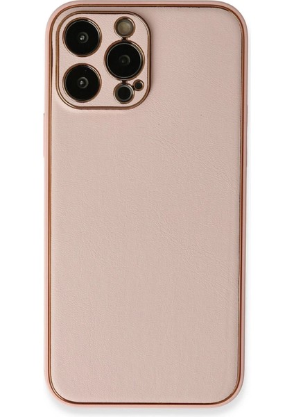 iPhone 13 Pro Kılıf Coco Deri Silikon Kapak - Pembe - NFND7764-4820