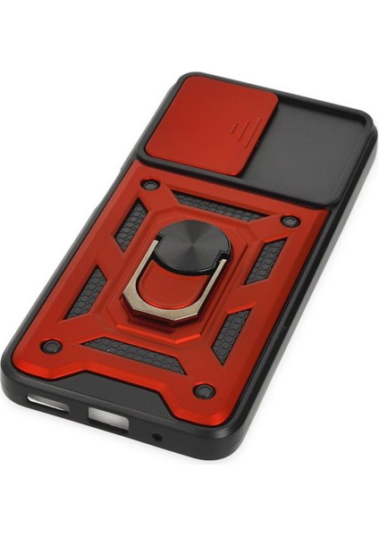 Xiaomi Poco M5 Kılıf Pars Lens Yüzüklü Silikon - Kırmızı - NFND6340-9065
