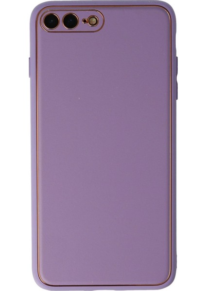 iPhone 7 Plus Kılıf Coco Deri Silikon Kapak - Lila - NFND8777-2287