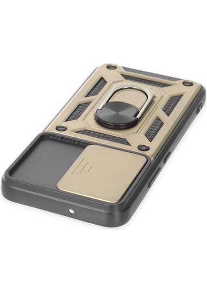 Samsung Galaxy S24 Kılıf Pars Lens Yüzüklü Silikon - Gold - NFND2151-8738