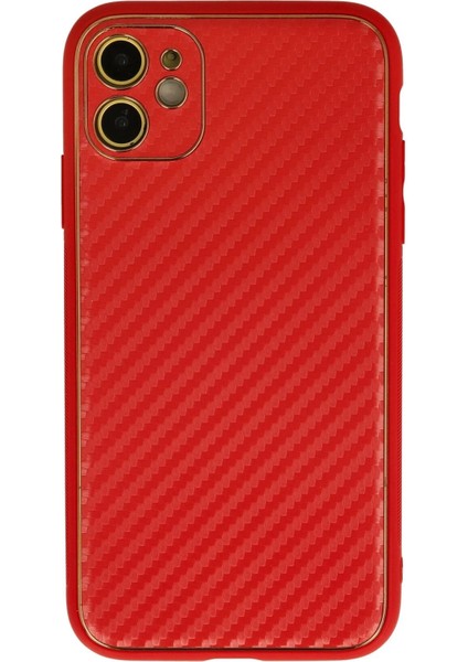 iPhone 12 Kılıf Coco Karbon Silikon - Kırmızı - NFND7470-8723
