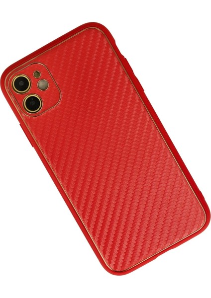 iPhone 12 Kılıf Coco Karbon Silikon - Kırmızı - NFND7470-8723