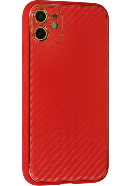 iPhone 12 Kılıf Coco Karbon Silikon - Kırmızı - NFND7470-8723