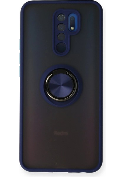 Xiaomi Redmi 9 Kılıf Montreal Yüzüklü Silikon Kapak - Lacivert - NFND3132-8340