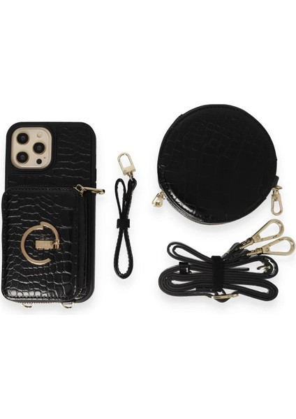 iPhone 12 Pro Kılıf Ermes Kapak - Siyah - NFND7936-4073