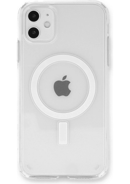 iPhone 11 Kılıf Pc Real Magsafe Kapak - Şeffaf - NFND4227-2612