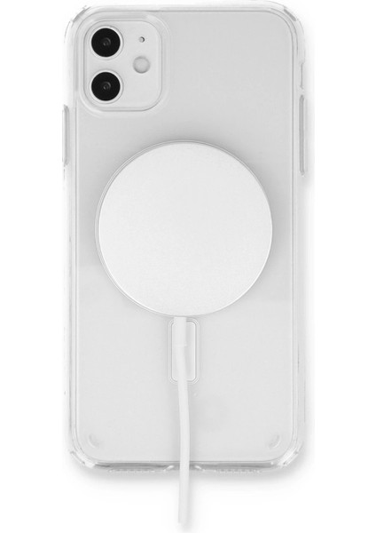 iPhone 11 Kılıf Pc Real Magsafe Kapak - Şeffaf - NFND4227-2612