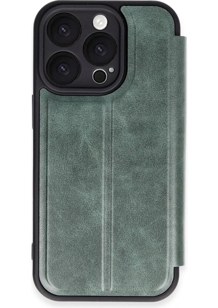 iPhone 16 Pro Kılıf Flip Cover - Koyu Yeşil - NFND6576-7890
