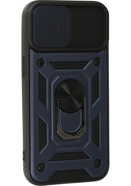 iPhone 15 Kılıf Pars Lens Yüzüklü Silikon - Lacivert - NFND7972-6783