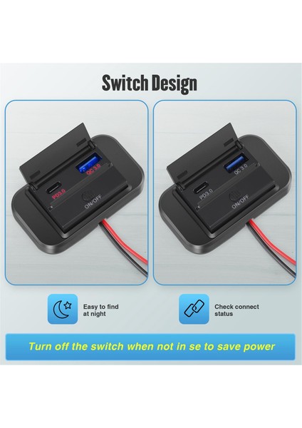 Çift USB C Şarj Soketi Araç Şarj Cihazı Qc3.0 USB Pd Tip C (Yurt Dışından) modelleri