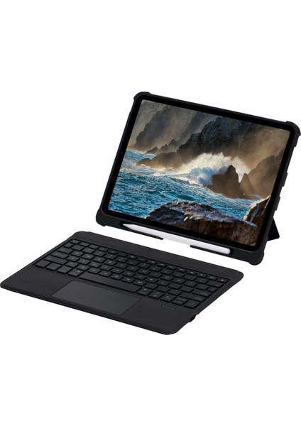 T5209D iPad Pro 12.9 (2021) Kılıf Inter Ledli Klavyeli Tablet Kılıfı - Siyah - NFND2065-6661