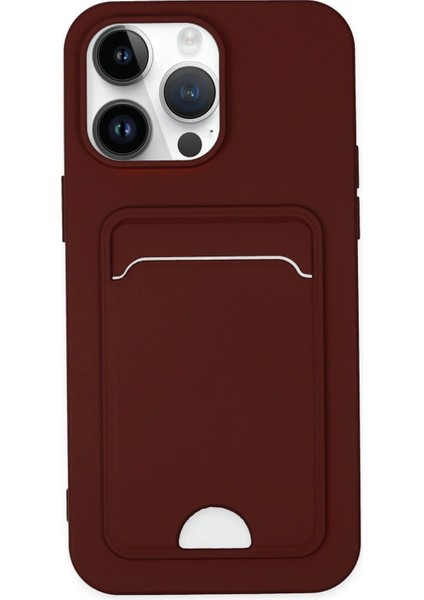 iPhone 14 Pro Kılıf Kelvin Kartvizitli Silikon - Bordo - NFND7554-9528