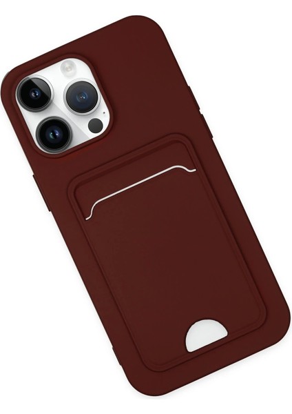 iPhone 14 Pro Kılıf Kelvin Kartvizitli Silikon - Bordo - NFND7554-9528