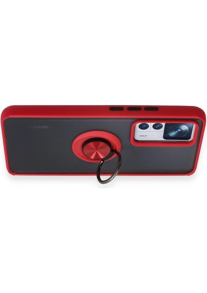 Xiaomi Mi 12T Pro Kılıf Montreal Yüzüklü Silikon Kapak - Kırmızı - NFND4029-2432 modelleri