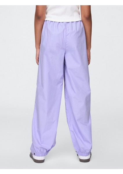 Kız Çocuk Açık Lila Poplin Baggy Jogger Pantolon modelleri