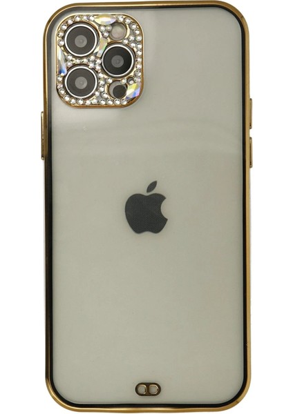 iPhone 12 Pro Max Kılıf Liva Taşlı Silikon - Siyah - NFND2141-5556