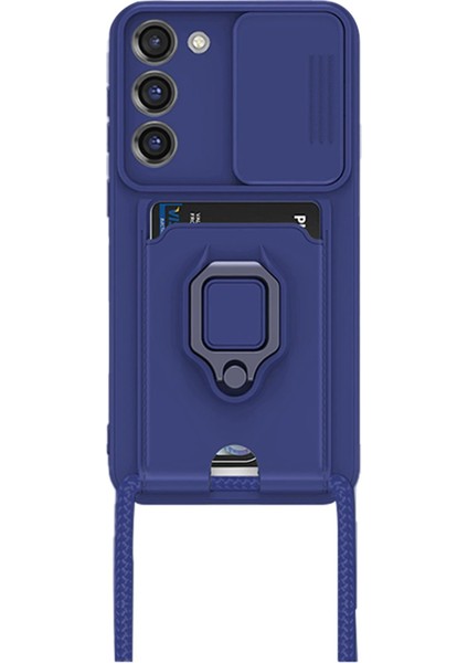 Samsung Galaxy S24 Plus Kılıf Zuma Kartvizitli Yüzüklü Silikon - Lacivert - NFND5866-9186