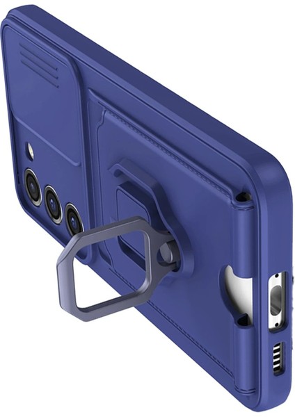 Samsung Galaxy S24 Plus Kılıf Zuma Kartvizitli Yüzüklü Silikon - Lacivert - NFND5866-9186