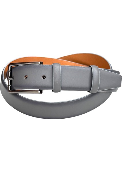 Gri Hakiki Deri Düz Renk Model 3.5 Cm. Tokalı Klasik Kemer - 215-DUZ-ST fırsatları