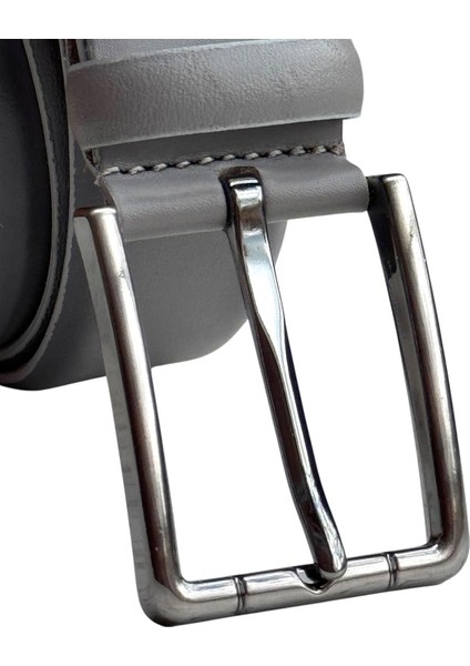 Gri Hakiki Deri Düz Renk Model 3.5 Cm. Tokalı Klasik Kemer - 215-DUZ-ST indirimleri