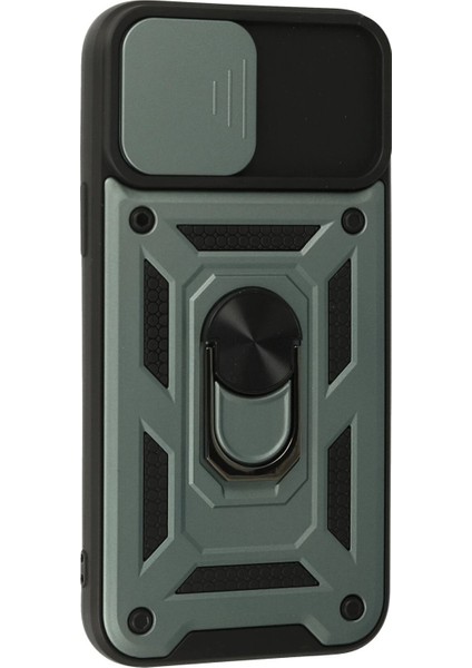 iPhone 13 Pro Max Kılıf Pars Lens Yüzüklü Silikon - Yeşil - NFND8507-2264