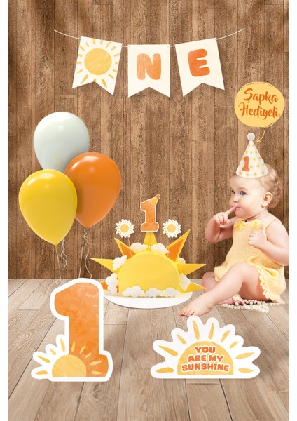 Güneş Temalı 1 Yaş Doğum Günü Parti Seti