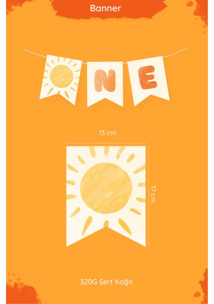 Güneş Temalı 1 Yaş Doğum Günü Parti Seti modelleri