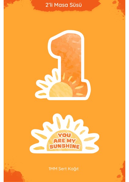 Güneş Temalı 1 Yaş Doğum Günü Parti Seti fırsatları