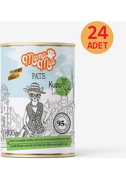 Kuzulu Kedi Konservesi 400 gr 24 Adet