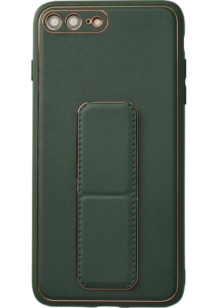 iPhone 7 Plus Kılıf Coco Deri Standlı Kapak - Yeşil - NFND5900-3195
