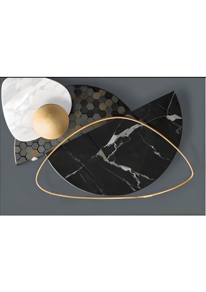 |siyah&gold Set Bohem Soyut Model |çerçeveli Temperli Cam Tablo 3lü Yatay modelleri