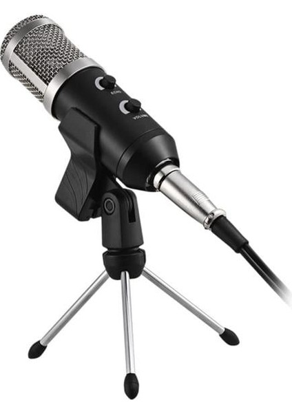 HK-100 3.5mm Masaüstü Kondenser Stüdyo Podcast Yayıncı Mikrofonu 3 Metre Kablolu