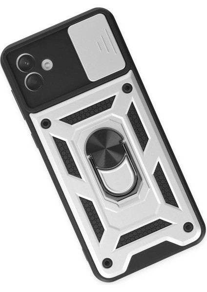 Samsung Galaxy A04 Kılıf Pars Lens Yüzüklü Silikon - Gümüş - NFND4428-3681 modelleri