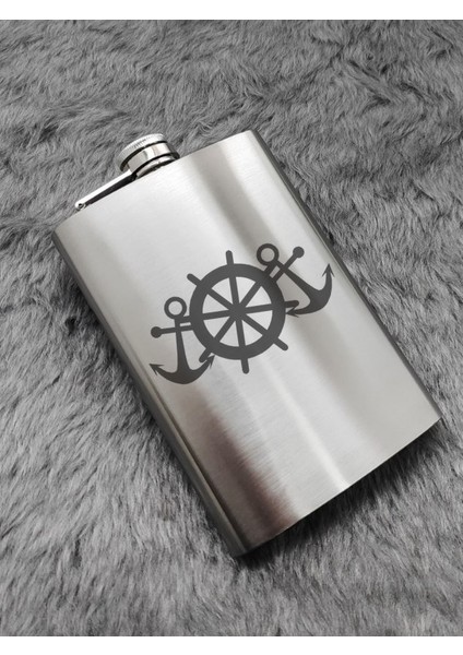 Denizci Çapa Temalı 9 Oz Paslanmaz Çelik Cep Matarası 266 ml Içecek Cep Matarası modelleri