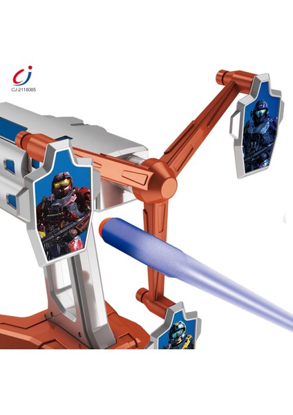 Oyuncak Nerf Sünger Atan Tabanca Sesli Harekeli Hedefli Silah-Hareketli Değirmen- 6 Sünger indirimleri