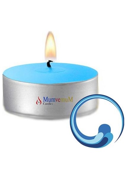 10 Lu Okyanus Kokulu Mavi Tealight Mum