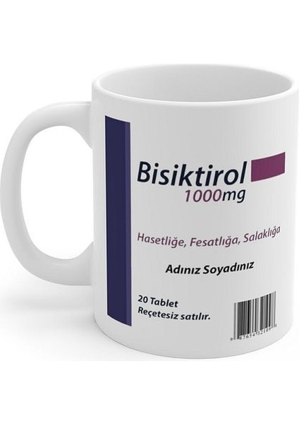 Hemşire, Doktor, Eczacı Bisiktirol Kupa Kahve Bardak Komik Hediyelik